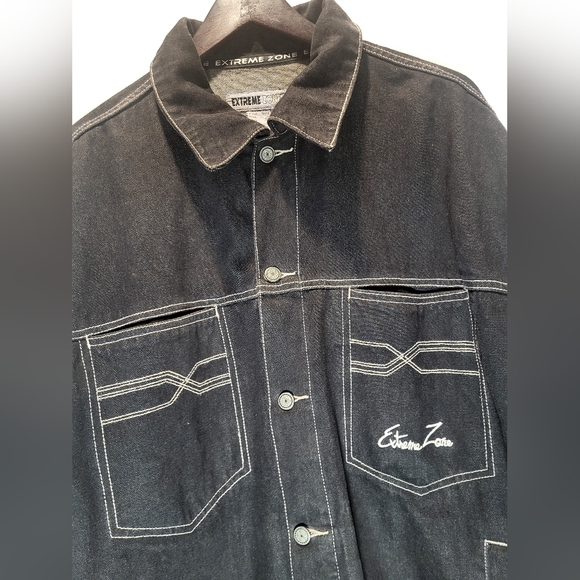 ❌️SOLD❌️ 👕🌶 Vintage Y2K Extreme Zone Denim Jacket - Picture 2 of 6